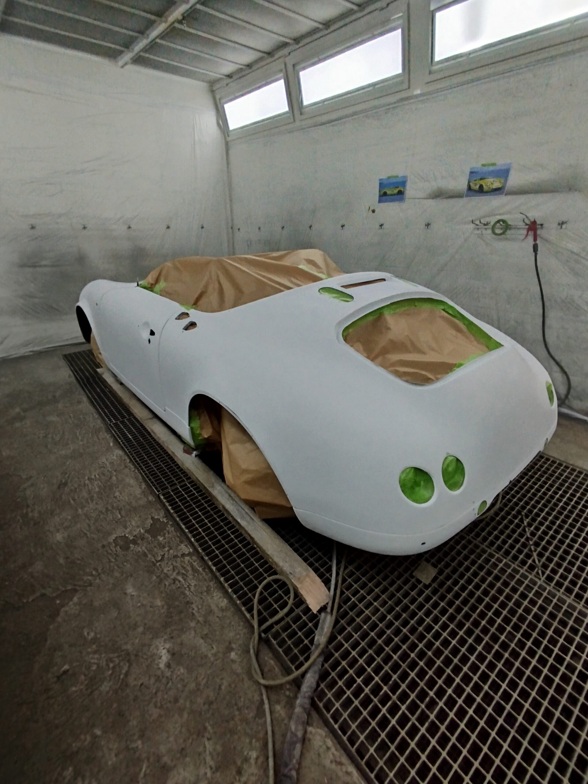 Pgo speedster arriere appret blanc cabine peinture
